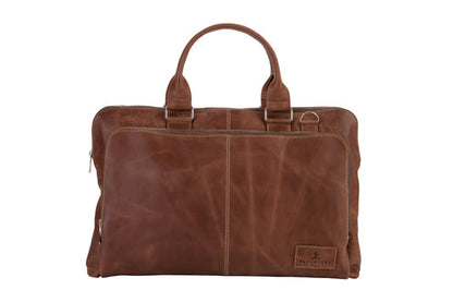 BLUCACTUS LB1006LB Leather Laptop Bag 14 inch Brown