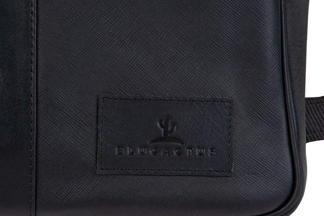 BLUCACTUS OB1003BK Leather Office Bag Black