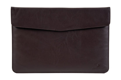 BLUCACTUS OF1002BR Leather Laptop Folder 14 inch Dark Brown