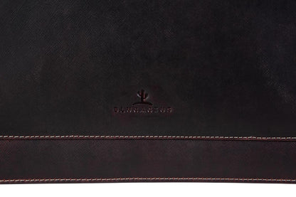 BLUCACTUS OF1001BR Leather Laptop Folder 14 inch Matte Brown