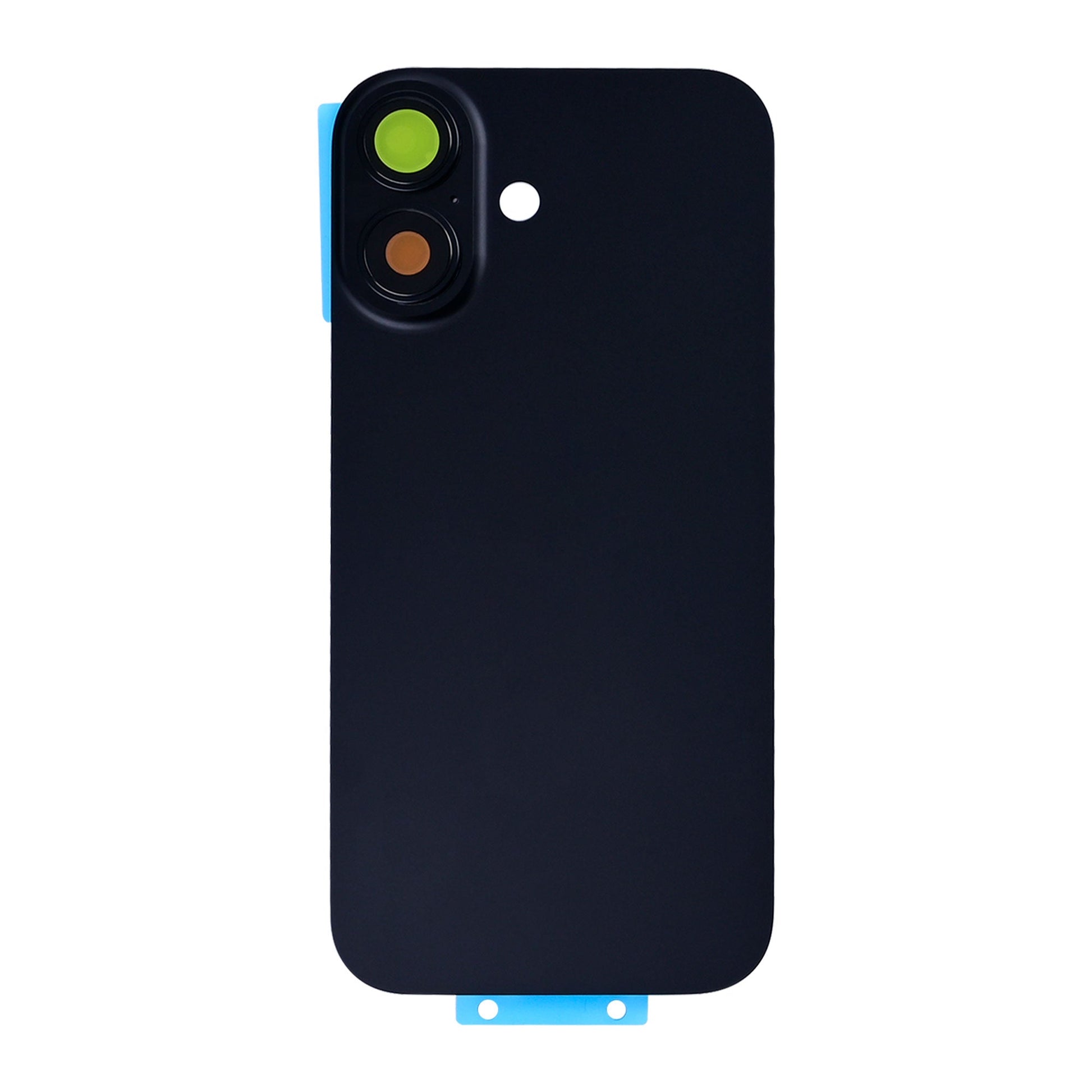 For Apple iPhone 17 Back Glass Without NFC, Enlarged Camera Frame Black Compatible