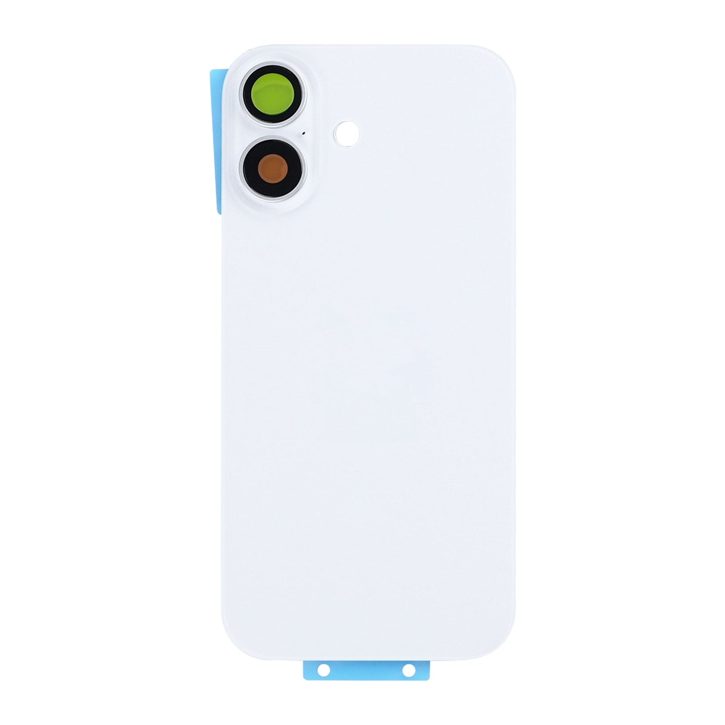 For Apple iPhone 17 Back Glass Without NFC, Enlarged Camera Frame White Compatible