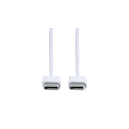For Apple iPhone 15 Series, 16 Series, 17 Series USB-C To USB-C Woven Cable 100cm 60W White Bulk (Round Fold)