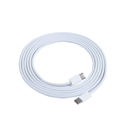 For Apple iPhone 15 Series, 16 Series, 17 Series USB-C To USB-C Woven Cable 100cm 60W White Bulk (Round Fold)