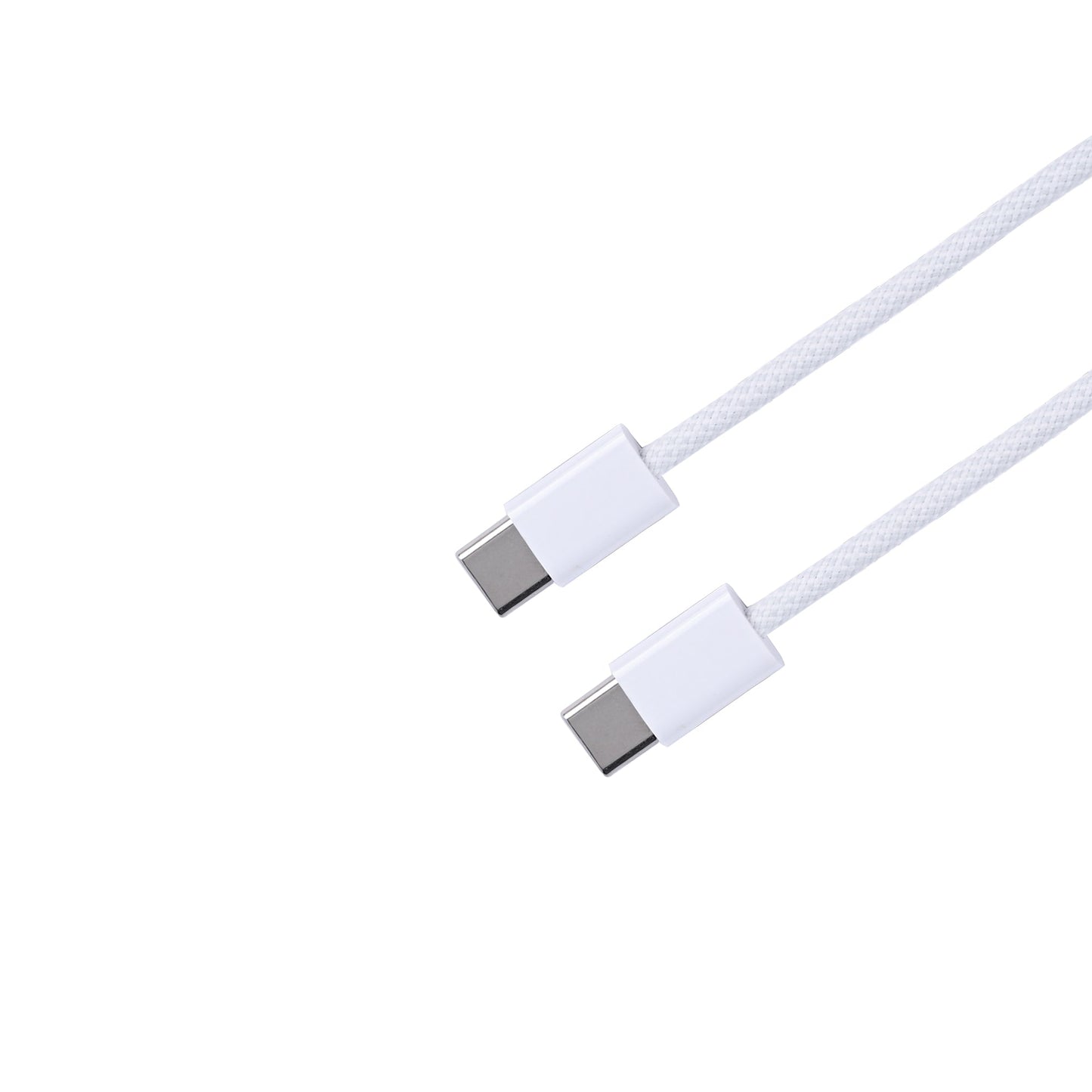For Apple iPhone 15 Series, 16 Series, 17 Series USB-C To USB-C Woven Cable 100cm 60W White Bulk (Round Fold)