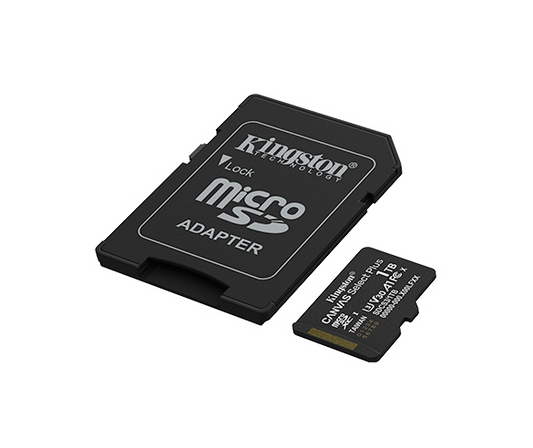 Kingston 1TB Canvas Select Plus MicroSD Memory Card 100R A1 C10 Card With Adapter Black