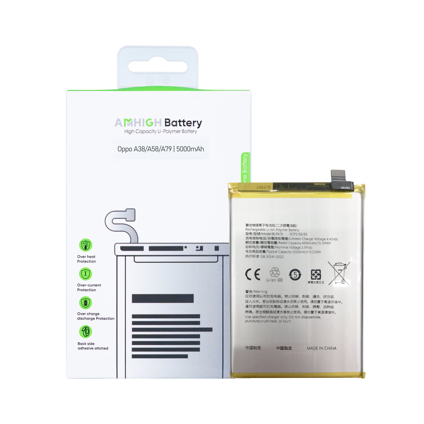 Oppo A38, A58 4G, A79 Battery BLPA19 OEM
