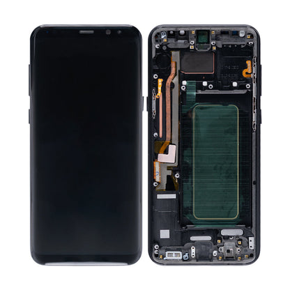 Samsung Galaxy S8 Plus G955F Display And Digitizer With Frame Midnight Black Refurbished
