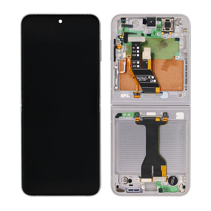 Samsung Galaxy Z Flip6 F741B Main Display And Digitizer With Frame Silver Shadow Service Pack