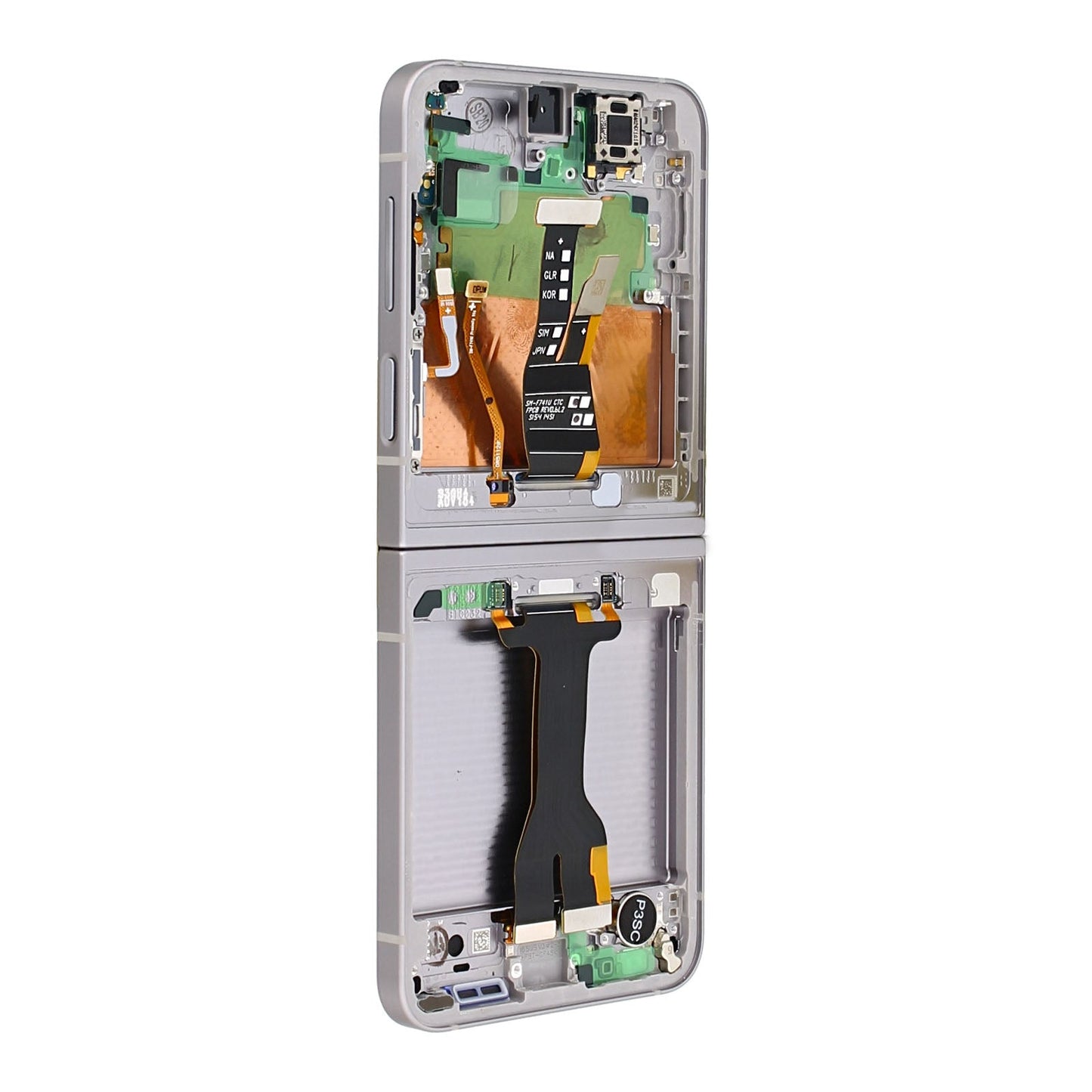 Samsung Galaxy Z Flip6 F741B Main Display And Digitizer With Frame Silver Shadow Service Pack