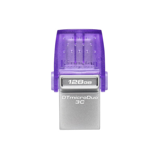 Kingston 128GB DataTraveler MicroDuo 3C 200MB/s Dual USB-A And USB-C Flash Drive Silver