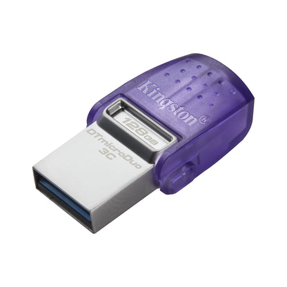 Kingston 128GB DataTraveler MicroDuo 3C 200MB/s Dual USB-A And USB-C Flash Drive Silver