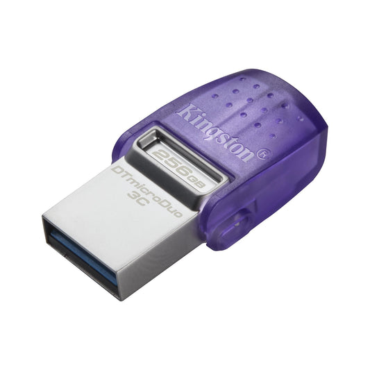 Kingston 256GB DataTraveler MicroDuo 3C 200MB/s Dual USB-A And USB-C Flash Drive Silver