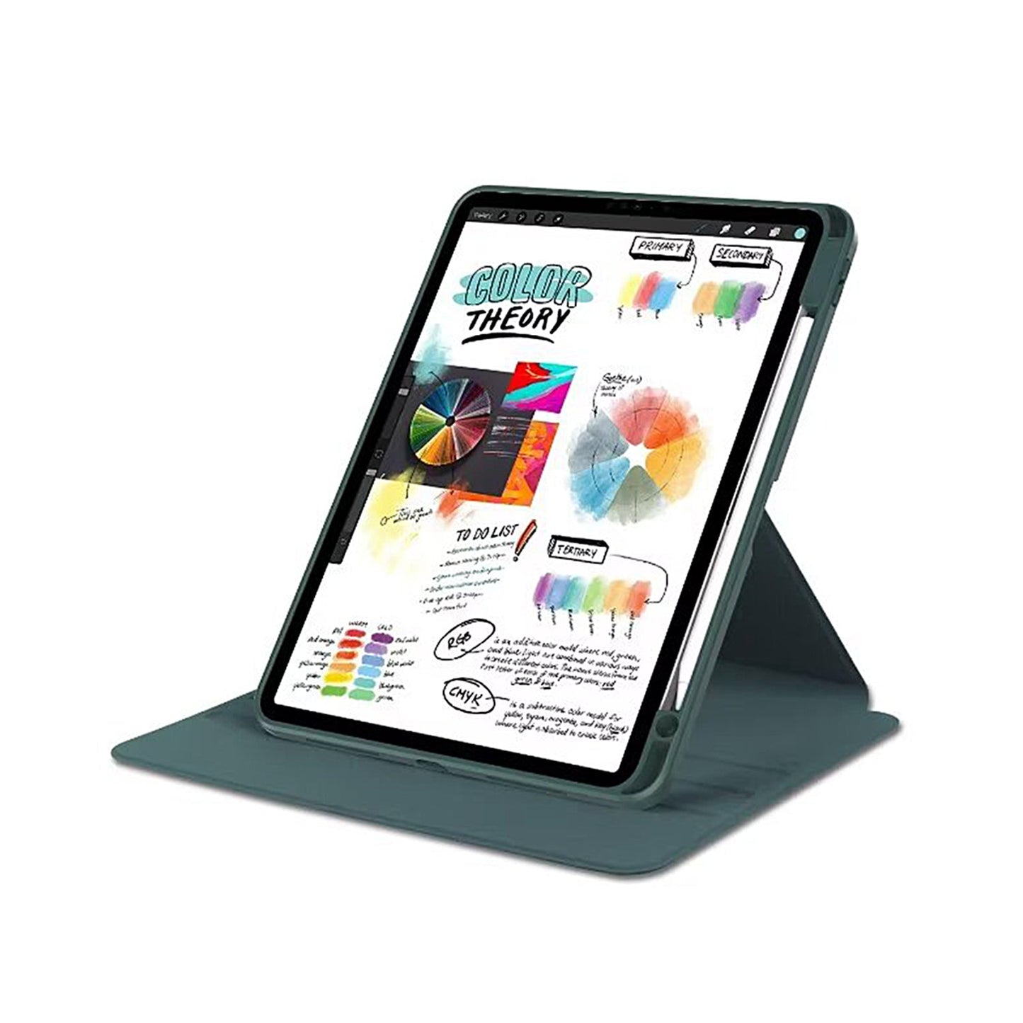 PU Leather Protective Case For Apple iPad Air 13 inch (2024) Midnight Green