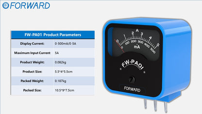 FORWARD FW-PA01 Precision Pointer Ammeter Blue