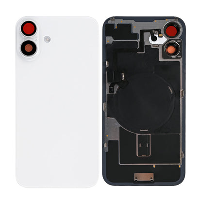 For Apple iPhone 16 Back Glass With NFC, Enlarged Camera Frame White Compatible