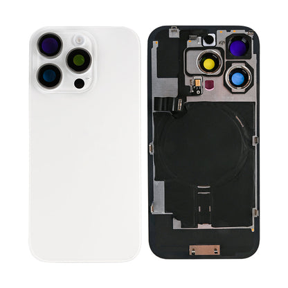 For Apple iPhone 16 Pro Back Glass With NFC, Enlarged Camera Frame White Titanium Compatible