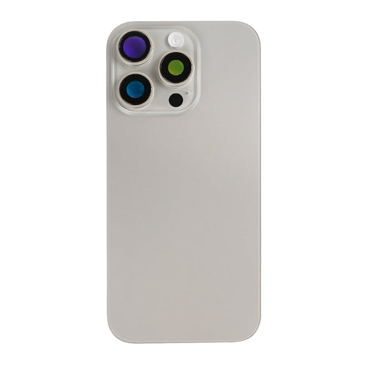 For Apple iPhone 16 Pro Back Glass With NFC, Enlarged Camera Frame Natural Titanium Compatible