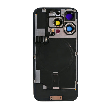 For Apple iPhone 16 Pro Max Back Glass With NFC, Enlarged Camera Frame Black Titanium Compatible