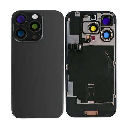 For Apple iPhone 16 Pro Max Back Glass With NFC, Enlarged Camera Frame Black Titanium Compatible