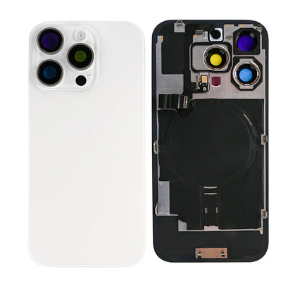 For Apple iPhone 16 Pro Max Back Glass With NFC, Enlarged Camera Frame White Titanium Compatible