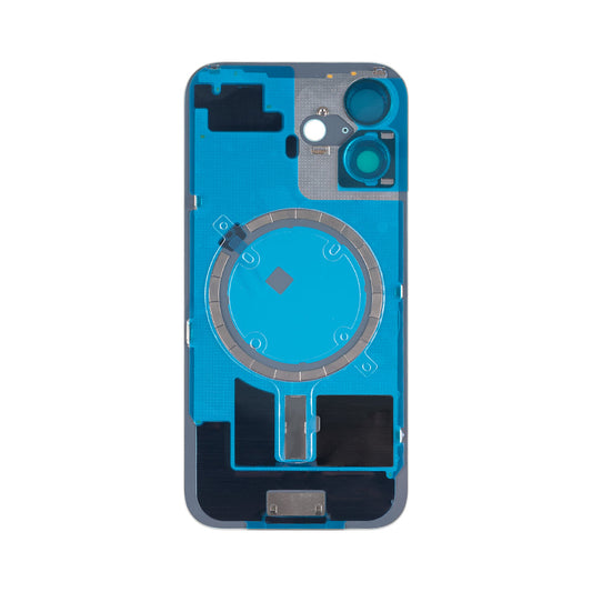 For Apple iPhone 16 Back Glass Without NFC, Enlarged Camera Frame White Compatible