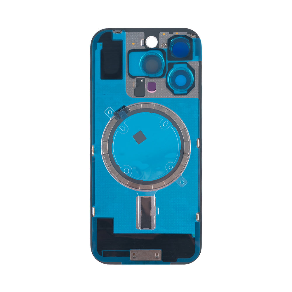 For Apple iPhone 16 Pro Back Glass Without NFC, Enlarged Camera Frame White Titanium Compatible