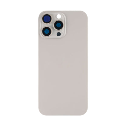 For Apple iPhone 16 Pro Max Back Glass Without NFC, Enlarged Camera Frame Natural Titanium Compatible