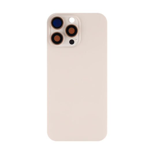 For Apple iPhone 16 Pro Max Back Glass Without NFC, Enlarged Camera Frame Desert Titanium Compatible
