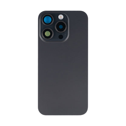 For Apple iPhone 15 Pro Back Glass With NFC, Enlarged Camera Frame Black Titanium Compatible