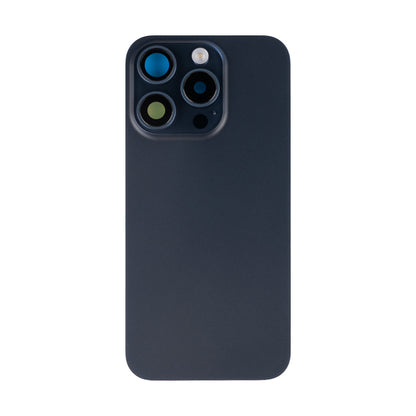 For Apple iPhone 15 Pro Back Glass With NFC, Enlarged Camera Frame Blue Titanium Compatible