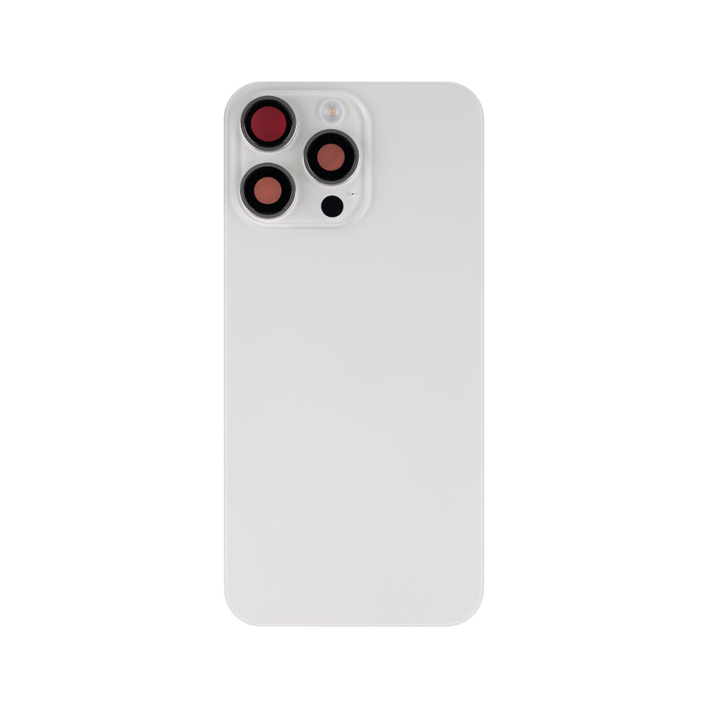 For Apple iPhone 15 Pro Max Back Glass With NFC, Enlarged Camera Frame White Titanium Compatible