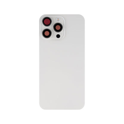 For Apple iPhone 15 Pro Max Back Glass With NFC, Enlarged Camera Frame White Titanium Compatible