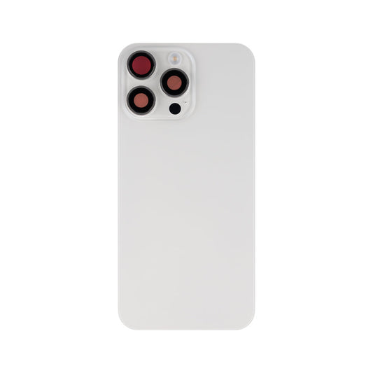 For Apple iPhone 15 Pro Max Back Glass With NFC, Enlarged Camera Frame White Titanium Compatible