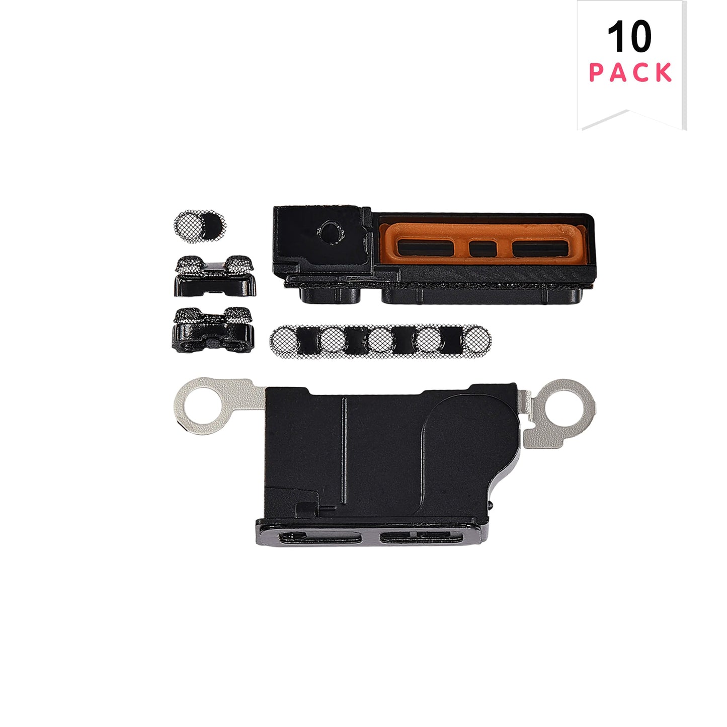 For Apple iPhone 16 Pro Max Loudspeaker And Microphone Mesh Set Black Titanium Compatible (10-Pack)
