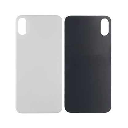 For Apple iPhone X Back Glass, Enlarged Camera Frame White Compatible
