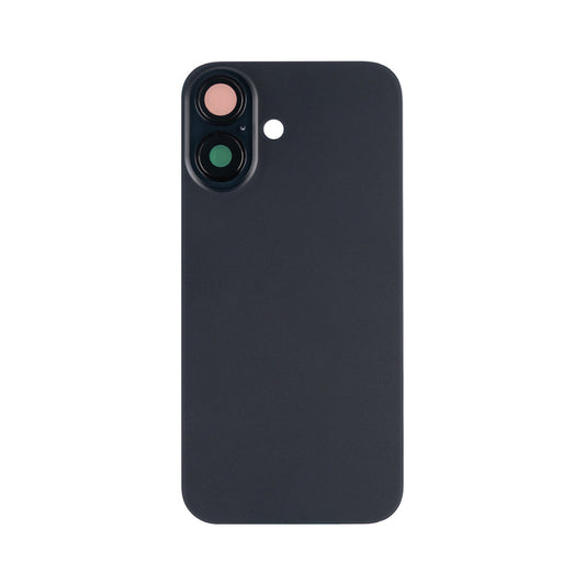 For Apple iPhone 16 Back Glass Without NFC, Enlarged Camera Frame Black Compatible