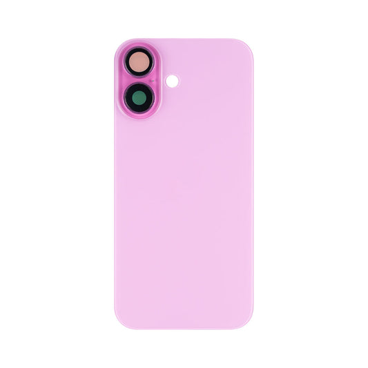 For Apple iPhone 16 Back Glass Without NFC, Enlarged Camera Frame Pink Compatible