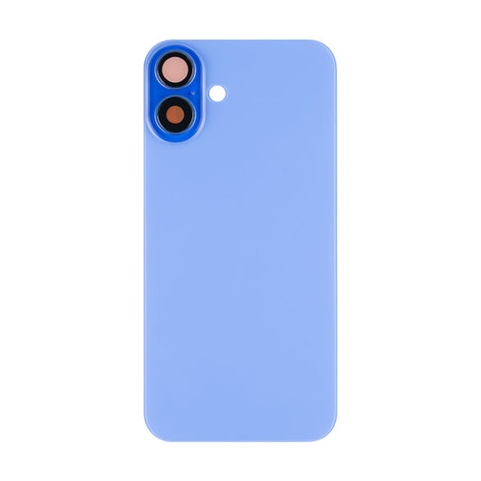For Apple iPhone 16 Plus Back Glass Without NFC, Enlarged Camera Frame Ultramarine Compatible