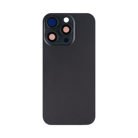 For Apple iPhone 16 Pro Back Glass Without NFC, Enlarged Camera Frame Black Titanium Compatible