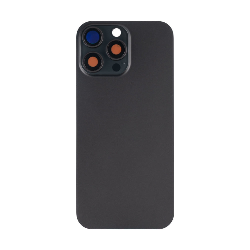 For Apple iPhone 16 Pro Max Back Glass Without NFC, Enlarged Camera Frame Black Titanium Compatible