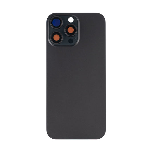 For Apple iPhone 16 Pro Max Back Glass Without NFC, Enlarged Camera Frame Black Titanium Compatible