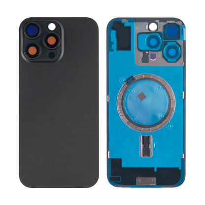 For Apple iPhone 16 Pro Max Back Glass Without NFC, Enlarged Camera Frame Black Titanium Compatible