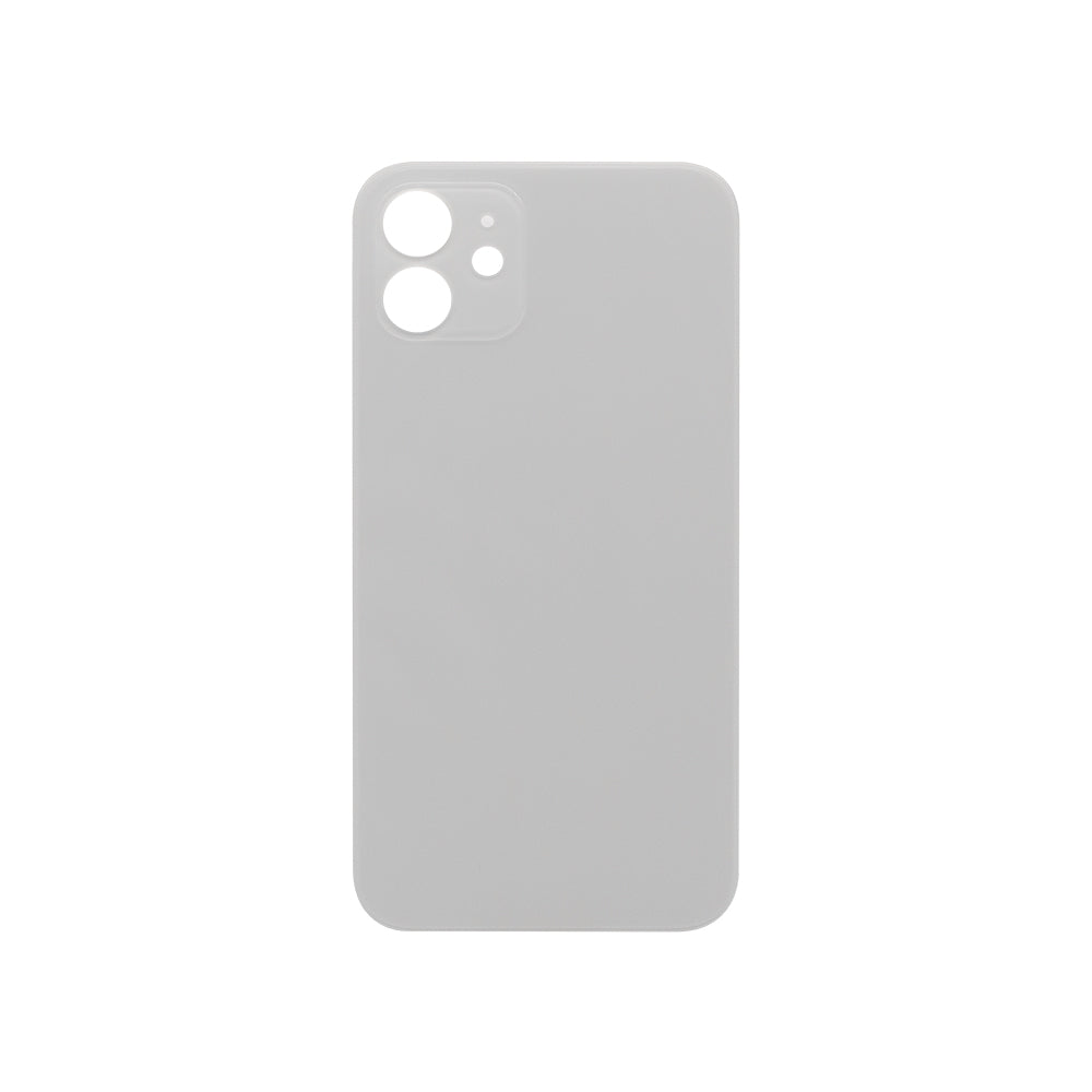 For Apple iPhone 12 Back Glass, Enlarged Camera Frame White Compatible
