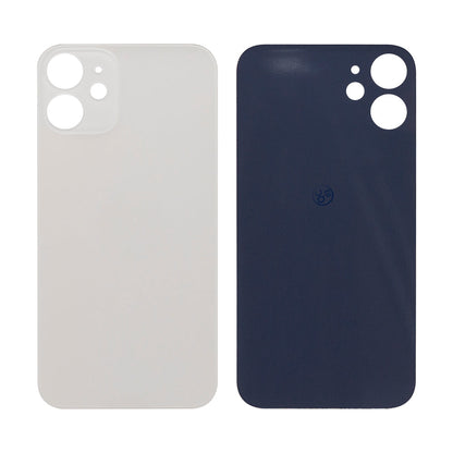 For Apple iPhone 12 Mini Back Glass, Enlarged Camera Frame White Compatible