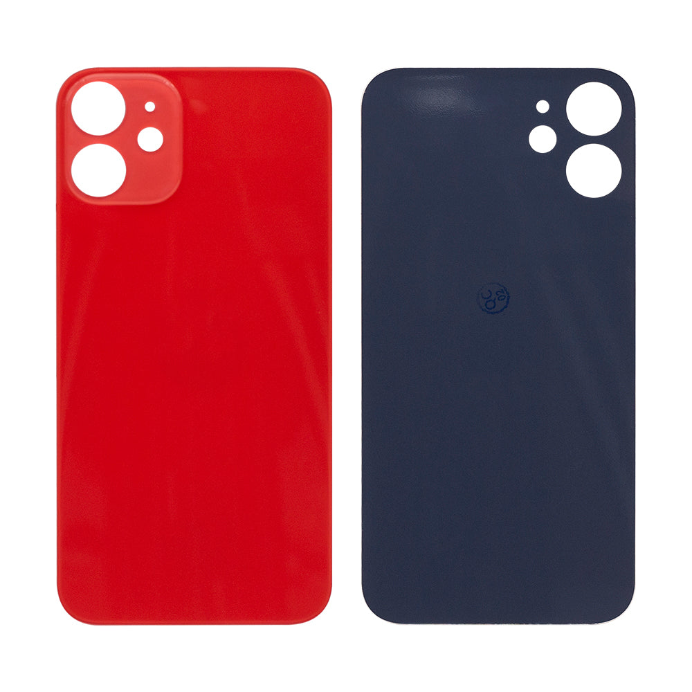 For Apple iPhone 12 Mini Back Glass, Enlarged Camera Frame Red Compatible