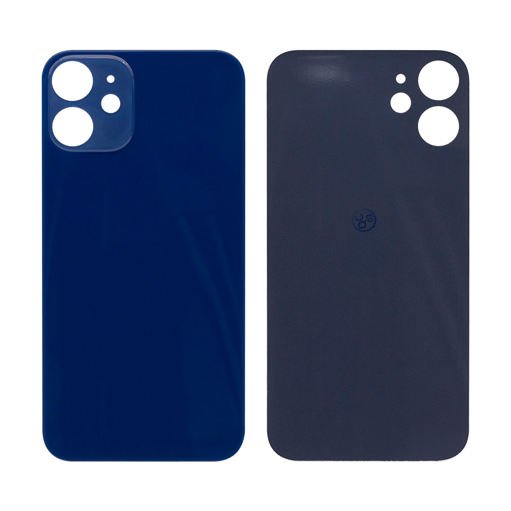 For Apple iPhone 12 Mini Back Glass, Enlarged Camera Frame Blue Compatible