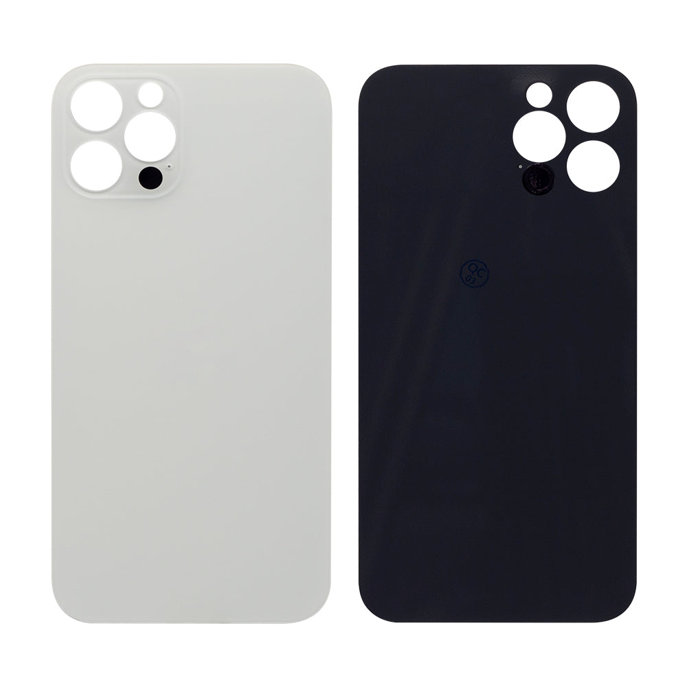 For Apple iPhone 12 Pro Back Glass, Enlarged Camera Frame Silver Compatible