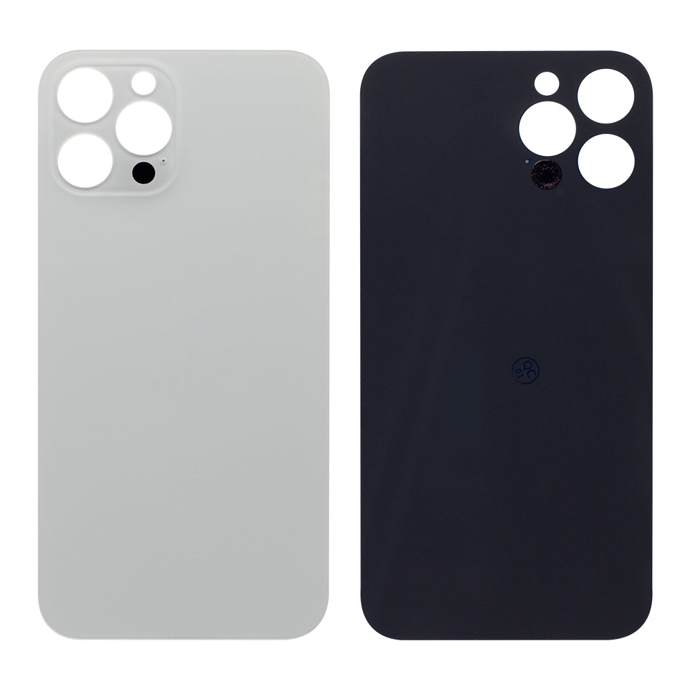 For Apple iPhone 12 Pro Max Back Glass, Enlarged Camera Frame Silver Compatible