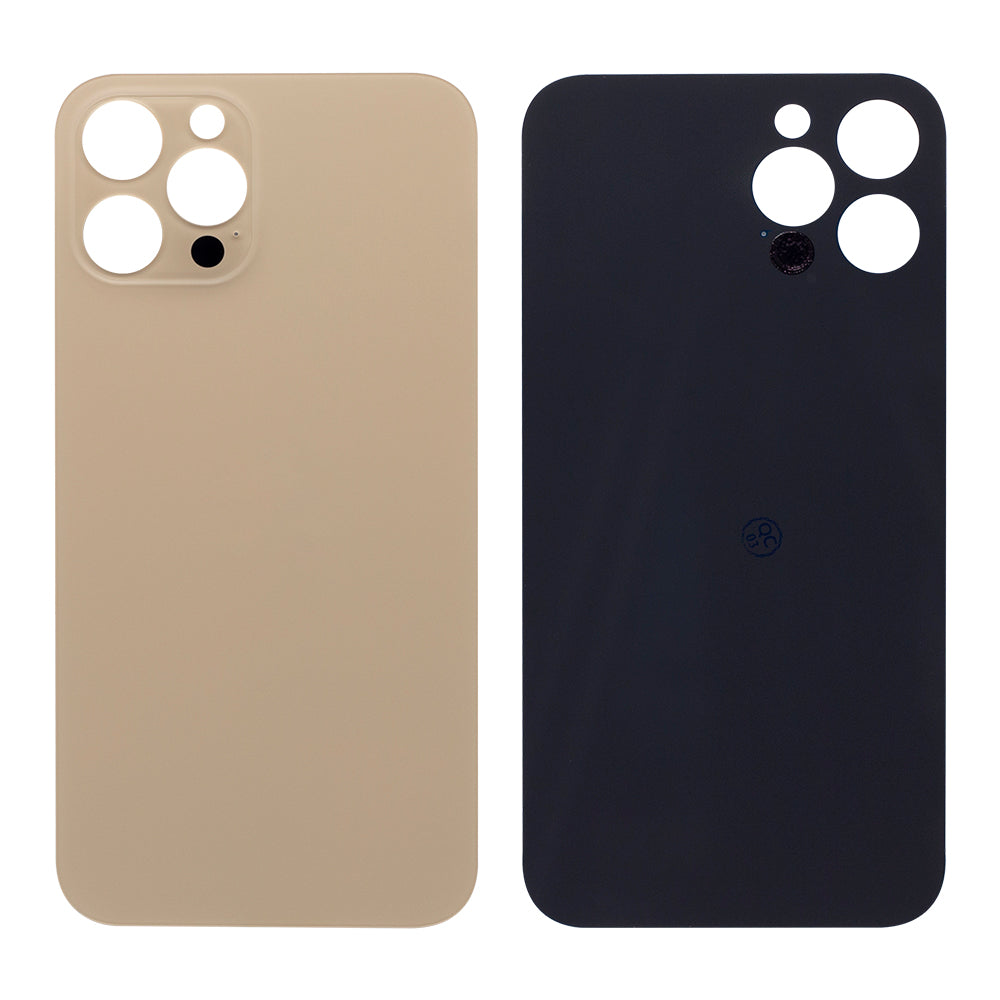 For Apple iPhone 12 Pro Max Back Glass, Enlarged Camera Frame Gold Compatible